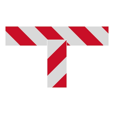 Superior Mark Floor Markings, Ts, 2in, Red/White Hazard Stripe IN-40-566